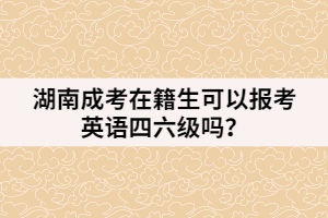 湖南成考在籍生可以報考英語四六級嗎？