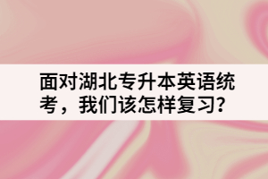 面對湖北專升本英語統(tǒng)考，我們該怎樣復習？