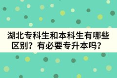 湖北?？粕捅究粕心男﹨^(qū)別？有必要專升本嗎？