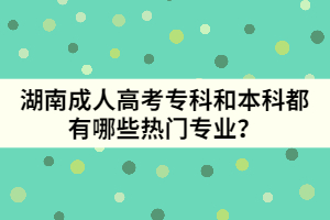 湖南成人高考?？坪捅究贫加心男衢T專業(yè)？