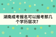 湖南成考報名可以報考那幾個學(xué)歷層次？