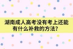湖南成人高考沒有考上還能有什么補救的方法？
