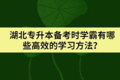 湖北專升本備考時(shí)學(xué)霸有哪些高效的學(xué)習(xí)方法？
