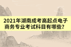 2021年湖南成人高考高起點電子商務專業(yè)考試科目有哪些？