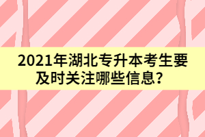 2021年湖北專升本考生要及時關注哪些信息？