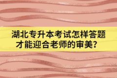 湖北專升本考試怎樣答題才能迎合老師的審美？