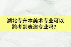 湖北專升本美術(shù)專業(yè)可以跨考到表演專業(yè)嗎？