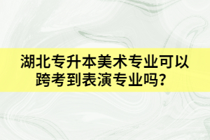 湖北專升本美術專業(yè)可以跨考到表演專業(yè)嗎？