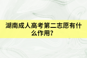 湖南成人高考第二志愿有什么作用？