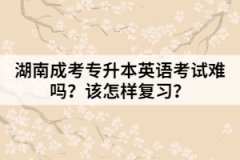 湖南成考專(zhuān)升本英語(yǔ)考試難嗎？該怎樣復(fù)習(xí)？