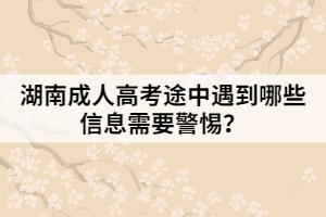 湖南成人高考途中遇到哪些信息需要警惕？