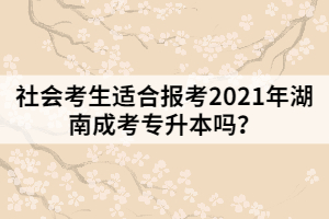 社會考生適合報考2021年湖南成考專升本嗎？