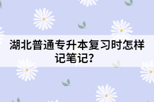 湖北普通專升本復(fù)習(xí)時怎樣記筆記？
