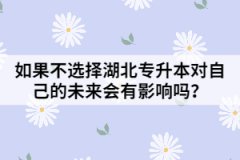 如果不選擇湖北專升本對自己的未來會有影響嗎？