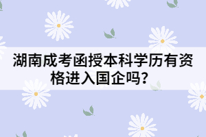 湖南函授本科學(xué)歷有資格進入國企嗎？