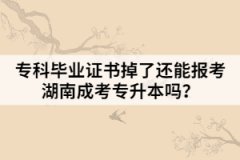 ?？飘厴I(yè)證書掉了還能報(bào)考湖南成考專升本嗎？