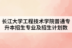 2021年長江大學工程技術(shù)學院普通專升本招生專業(yè)及招生計劃數(shù)