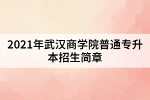 2021年武漢商學院普通專升本招生簡章