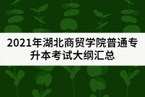 2021年湖北商貿(mào)學(xué)院普通專升本考試大綱匯總