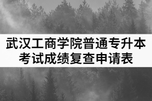 2021年武漢工商學院普通專升本考試成績復(fù)查申請表