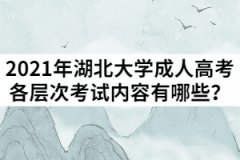 2021年湖北大學(xué)成人高考各層次考試內(nèi)容有哪些？