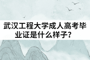 武漢工程大學(xué)成人高考畢業(yè)證是什么樣子？