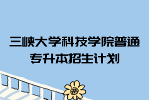 2021年三峽大學(xué)科技學(xué)院普通專升本招生計劃