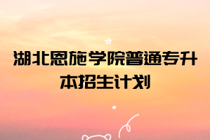 2021年湖北恩施學院普通專升本招生計劃
