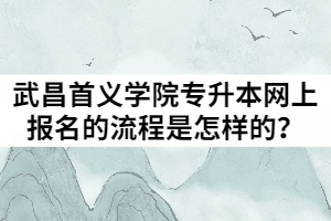 2021年武昌首義學(xué)院普通專升本網(wǎng)上報(bào)名的流程是怎樣的？