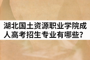 2021年湖北國土資源職業(yè)學(xué)院成人高考招生專業(yè)有哪些？