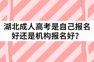 2021年湖北成人高考是自己報名好還是機(jī)構(gòu)報名好？