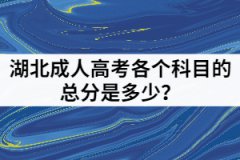 湖北成人高考各個(gè)科目的總分是多少