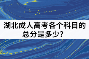 湖北成人高考各個(gè)科目的總分是多少