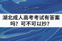 湖北成人高考考試有答案嗎？可不可以抄？