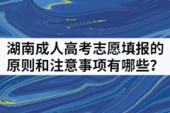 2021年湖南成人高考志愿填報的原則和注意事項有哪些？