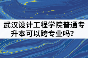 2021年武漢設(shè)計(jì)工程學(xué)院普通專升本可以跨專業(yè)嗎？該怎樣備考？
