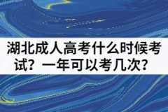 湖北成人高考什么時候考試？一年可以考幾次？