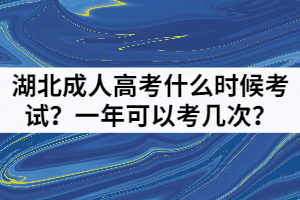 湖北成人高考什么時候考試？一年可以考幾次？
