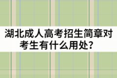 2021年湖北成考各院校招生簡章對(duì)考生有什么用處？