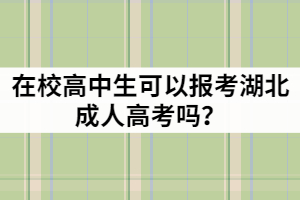 在校高中生可以報考2021年湖北成人高考嗎？