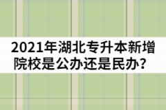 2021年湖北專升本新增院校是那兩所？是公辦還是民辦？