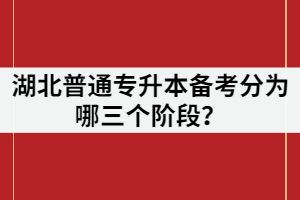 湖北普通專升本備考分為哪三個階段？
