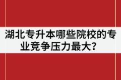 2021年湖北專升本報名人數(shù)超過7萬，哪些院校的專業(yè)競爭壓力最大？