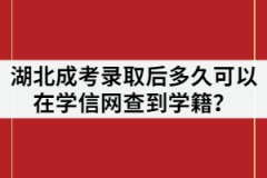 湖北成考錄取后多久可以在學(xué)信網(wǎng)查到學(xué)籍？方法是什么？