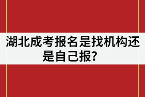 湖北成考報(bào)名是找機(jī)構(gòu)還是自己報(bào)？選擇機(jī)構(gòu)要注意什么？