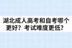 湖北成人高考和自考哪個更好？考試難度更低？