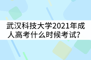 武漢科技大學(xué)2021年成人高考什么時候考試？