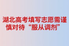湖北高考填寫志愿需謹慎對待“服從調(diào)劑” 