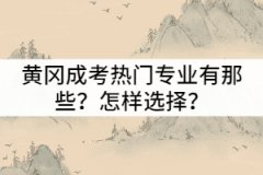 黃岡成考熱門專業(yè)有那些？怎樣選擇適合自己的？