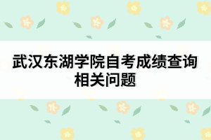 武漢東湖學(xué)院自考成績(jī)查詢相關(guān)問(wèn)題